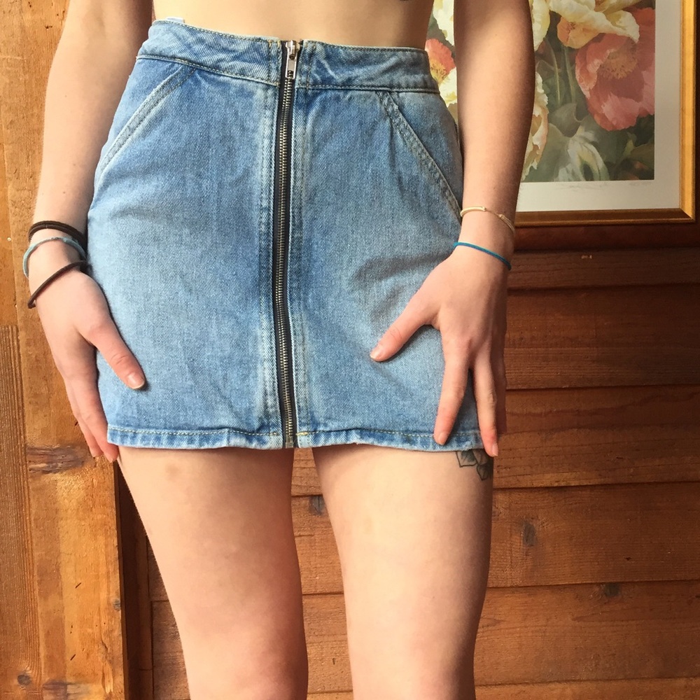 Denim mini zip up Kendall and Kylie collection